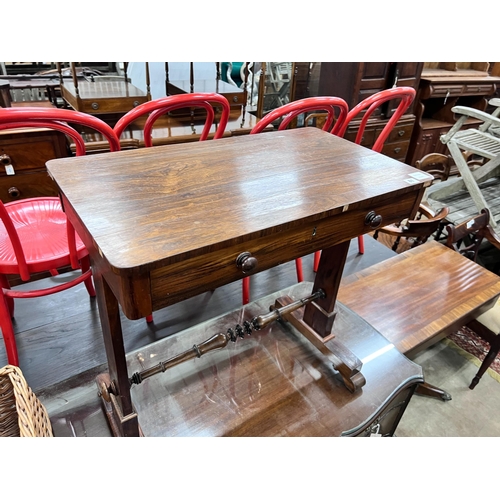 81 - An early Victorian rosewood side table, width 72cm, depth 41cm, height 72cm *Please note the sale co... 