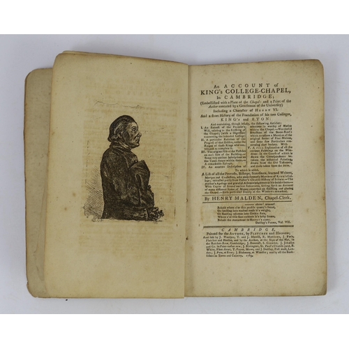 13 - ° ° CAMBS: Malden, Henry - An Account of King's College Chapel, in Cambridge ... portrait frontis, &... 
