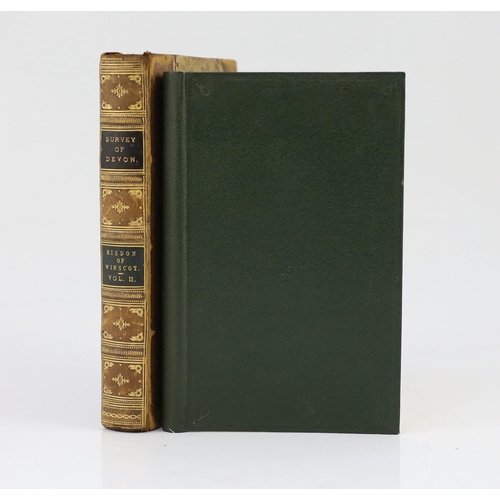 23 - ° ° DEVON: Risdon, Tristram - A Continuation of the Survey of Devonshire ... (2nd edition). text dec... 