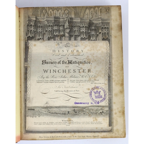 28 - ° ° HAMPSHIRE: Milner, Rev. John - The History Civil and Ecclesiastical, & Survey of the Antiquities... 