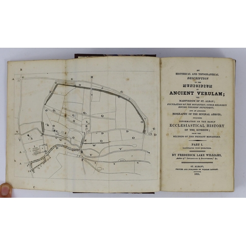 36 - ° ° HERTS: A Short Account of Verulam and St. Albans ... old limp leather cloth, sm.cr.8vo. 1815; Wi... 