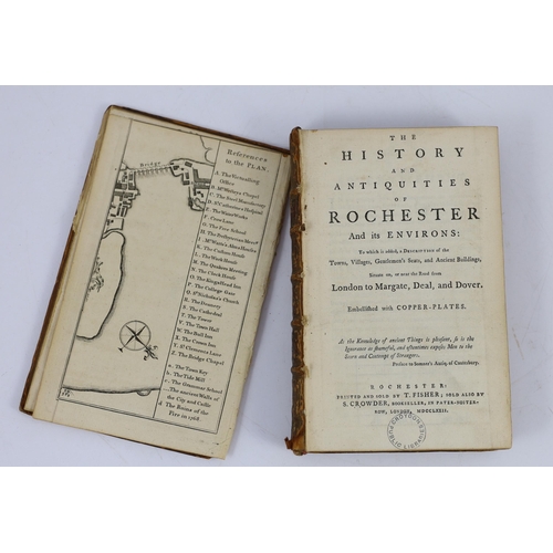 54 - ° ° KENT: (? Rawlinson, Richard) The Antiquities of the Cathedral Church of Rochester....text decora... 