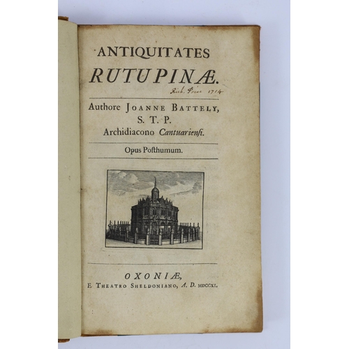 56 - ° ° KENT:  Battely, John - Antiquitates Rutupinae. editio secunda. title vignette, 4 maps and 8 plat... 