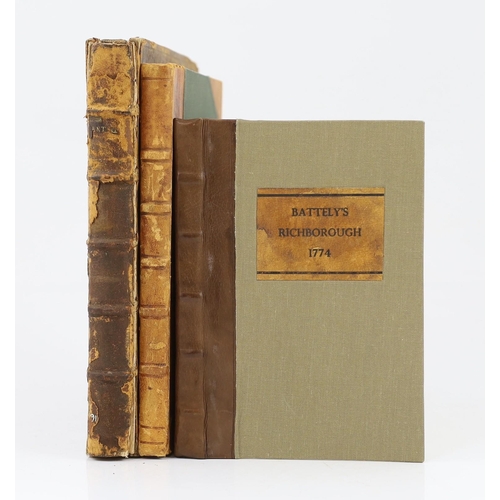 56 - ° ° KENT:  Battely, John - Antiquitates Rutupinae. editio secunda. title vignette, 4 maps and 8 plat... 