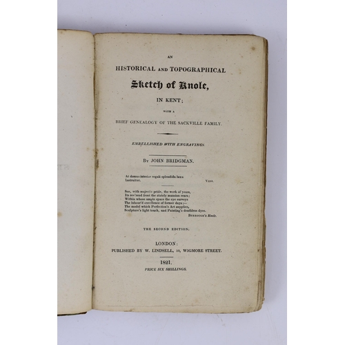 59 - ° ° KENT: Bridgman, John - An Historical and Topographical Sketch of Knole ... with a brief Genealog... 