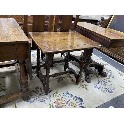 185 - A Charles II small oak centre table, c.1680, the rectangular top over a shaped apron, square and tur... 