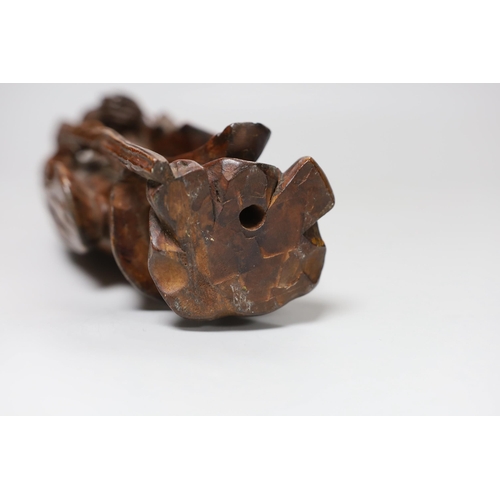 270 - A Chinese hardwood figure of Shou Lao, early 20th century, 29cm