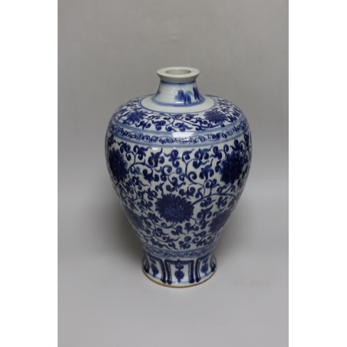 283 - A Chinese blue and white meiping, 36cm