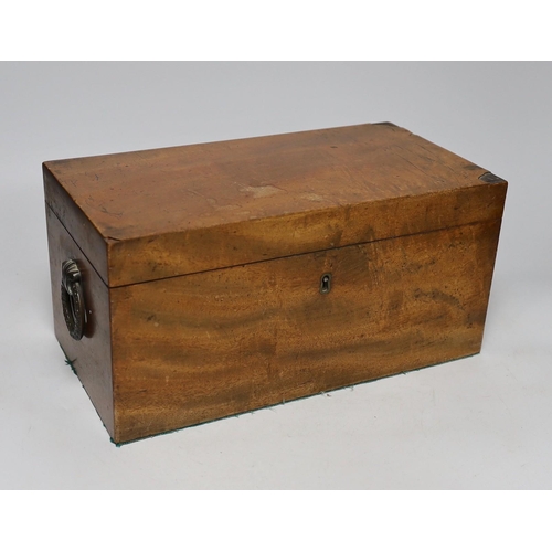 349 - A 19th century mahogany tea caddy, 33cm wide, 16cm high