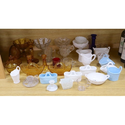370 - A group of Sowerby's and other pressed glassware, tallest 17cm