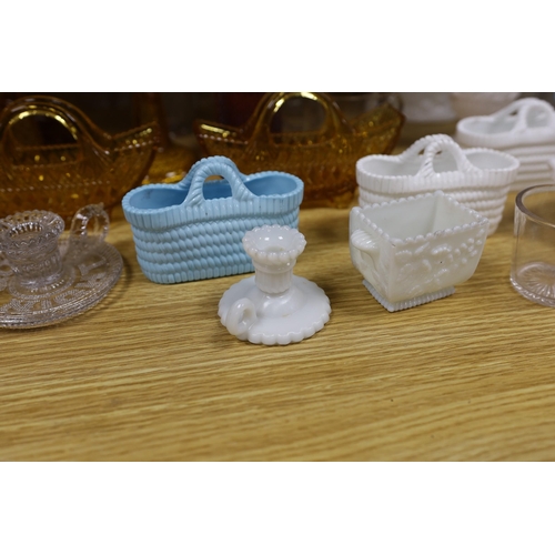 370 - A group of Sowerby's and other pressed glassware, tallest 17cm