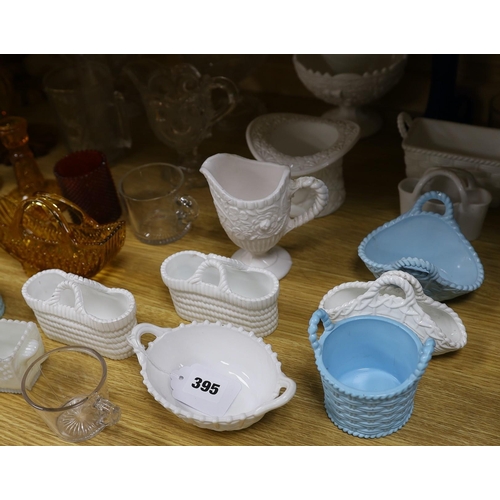 370 - A group of Sowerby's and other pressed glassware, tallest 17cm