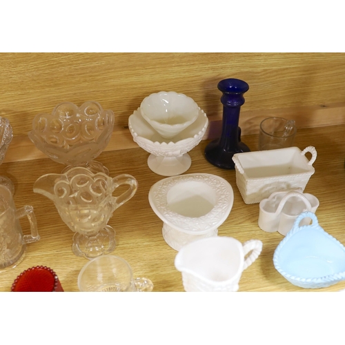 370 - A group of Sowerby's and other pressed glassware, tallest 17cm