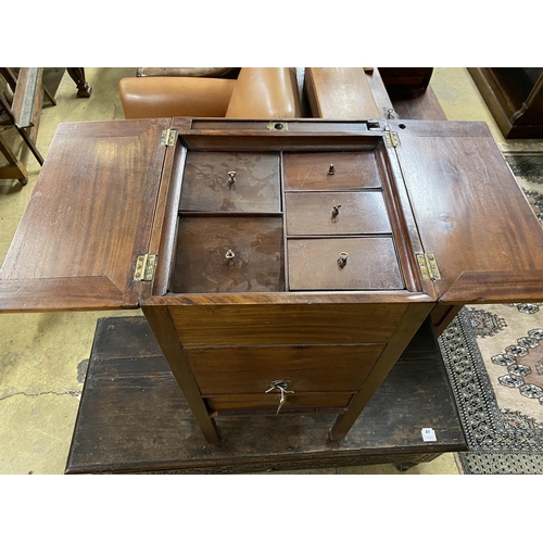 40 - A George III mahogany enclosed wash stand, width 42cm, depth 41cm, height 87cm