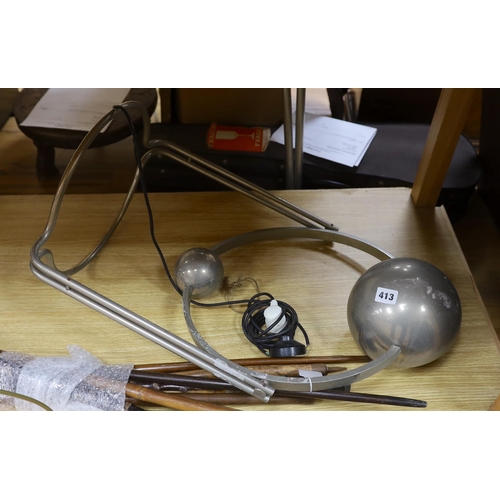 413 - A 1960's chrome floor lamp