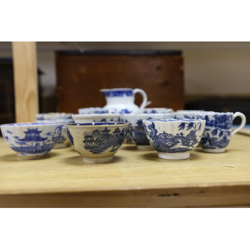 441 - A group of Caughley and other English blue and white porcelain