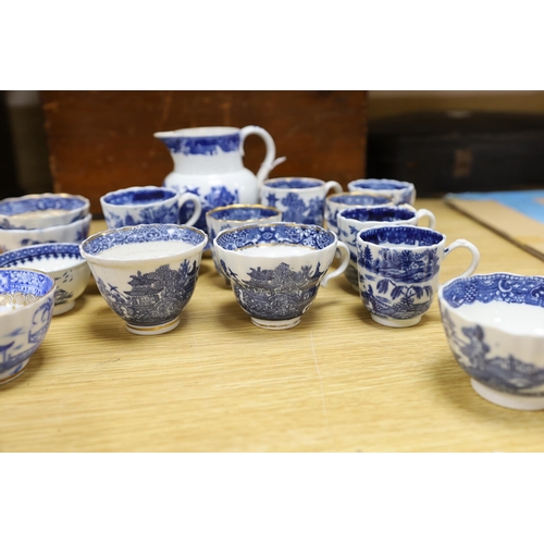 441 - A group of Caughley and other English blue and white porcelain