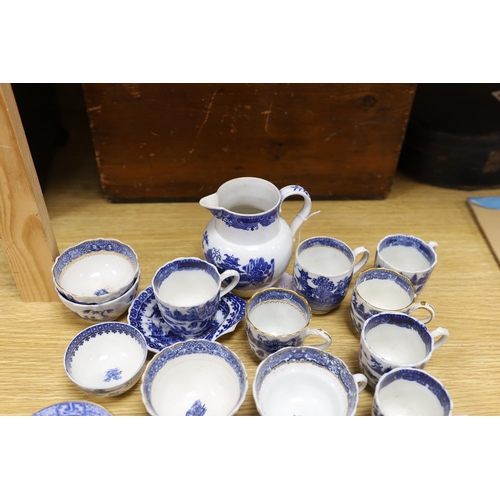 441 - A group of Caughley and other English blue and white porcelain