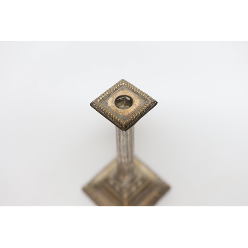 466 - An Old Sheffield plate taperstick, 18cm