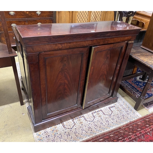 72 - A Victorian mahogany side cabinet, width 114cm, depth 31cm, height 100cm