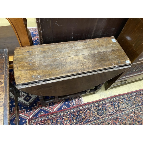 76 - An 18th century oak gateleg table, width 88cm, depth 36cm, height 69cm