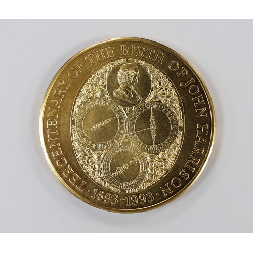 979 - A cased Royal Mint 9ct gold limited edition commemorative gold medal 'Tercentenary of the Birth of J... 