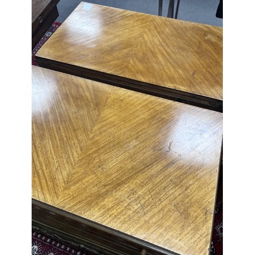 1236A - A pair of George I style giltwood and walnut two drawer chests, width 72cm, depth 41cm, height 71cm... 