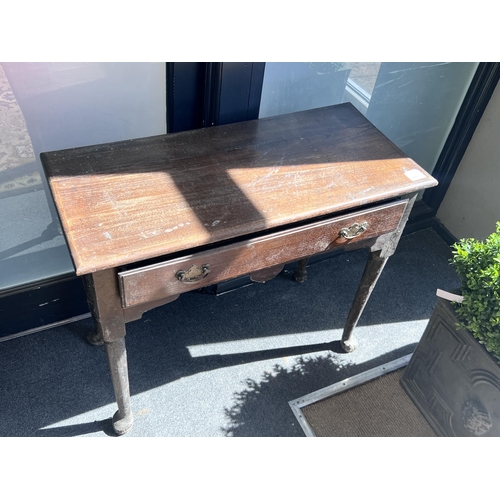 1239A - A George III style oak side table, width 82cm, depth 38cm, height 68cm