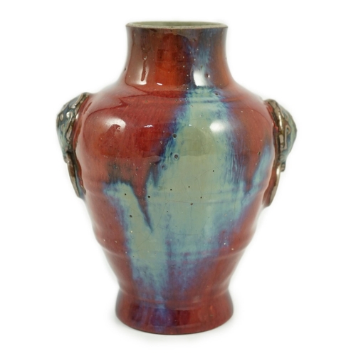 112 - A Chinese Jun imitation flambé-glazed vase, Yongzheng four character mark and probably of the period... 