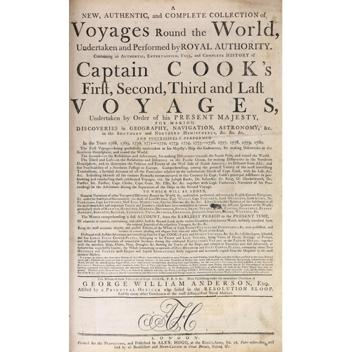 1 - ° ° Cook, James - Anderson, George William.  A New, Authentic, and  Complete Collection of Voyages R... 