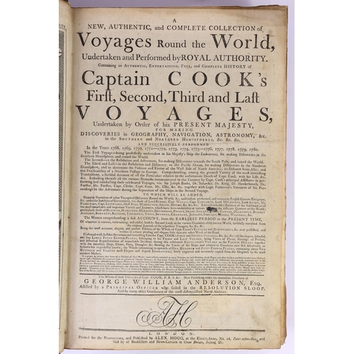 1 - ° ° Cook, James - Anderson, George William.  A New, Authentic, and  Complete Collection of Voyages R... 