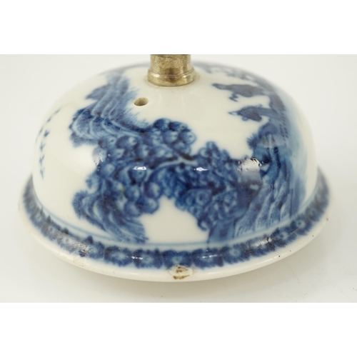 108 - A Chinese blue and white jug and cover, Qianlong period, finely painted with a boy riding an ox in a... 