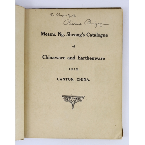 206 - ° ° A Rare book on Chinese Ceramics - Messrs Ng. Sheong's Catalogue of Chinaware and Earthenware 191... 