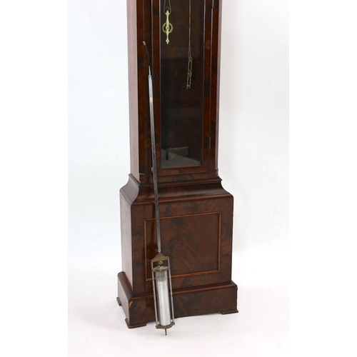 221 - James Edwards of London. An early Victorian flame mahogany cased regulator, with silvered dial, sing... 