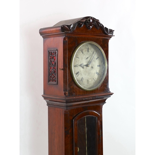 221 - James Edwards of London. An early Victorian flame mahogany cased regulator, with silvered dial, sing... 