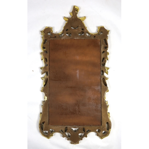 238 - A 19th century Chippendale style carved giltwood wall mirror, with foliate scroll frame and rectangu... 