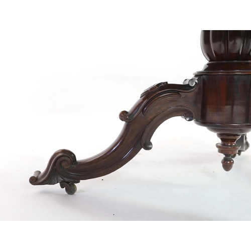 245 - A Victorian and later marquetry inlaid walnut and rosewood breakfast table, with circular tilt top, ... 