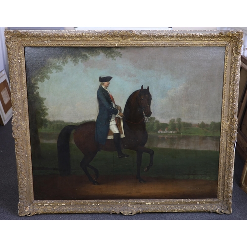 268 - Attributed to David Morier (Anglo-Swiss, 1705-1770) Portrait of the Duke of Cumberland on horseback ... 