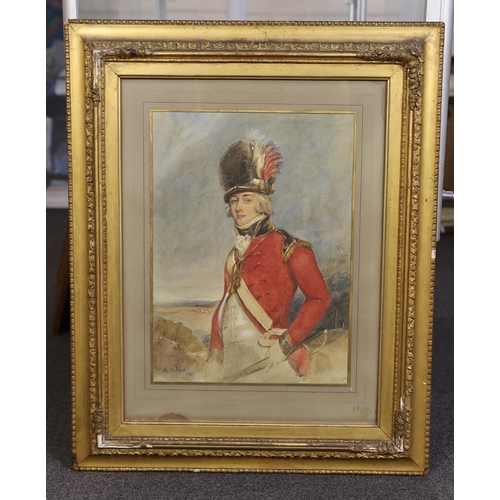 270 - Arthur William Devis (English, 1763-1822) Portrait of Lieutenant Colonel Cockburnwatercoloursigned a... 