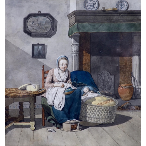 285 - Johannes Huibert Prins (Dutch, 1757-1806) 'The Young Mother'ink and watercoloursigned and dated 1798... 