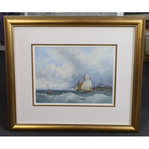 292 - James Webb (English, 1825-1895) 'Off Dunkerque'watercolour35 x 47cm, housed in a later frame but wit... 