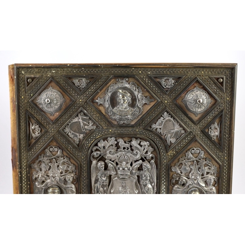 3 - A Victorian silver, parcel gilt and ebony mounted velvet illuminated album, presented to the Right H... 