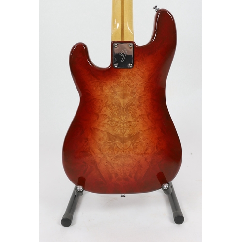 30 - A Fender Percussion base guitar, serial no. S876632, made in USA, with pierced fret cut embellishmen... 