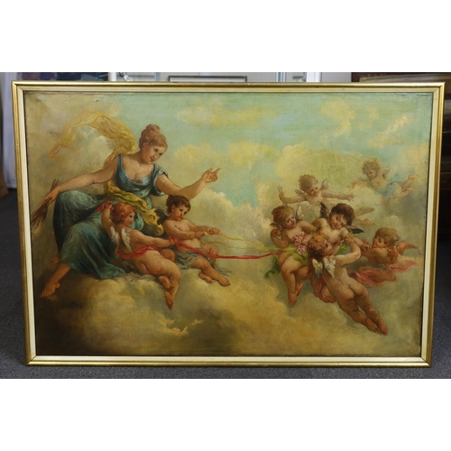 307 - Charles Augustus Henry Lutyens (1829-1915) Venus and cherubs amongst cloudsoil on canvassigned76 x 1... 