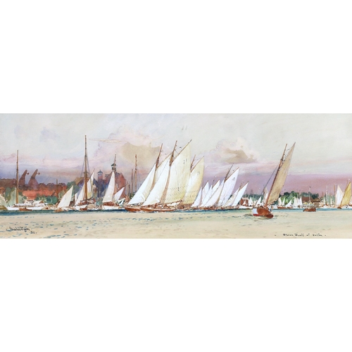 320 - Charles Edward Dixon, R.I. (English, 1872-1934) 'Blown Boats at Ouldon', 'Oulton Broad' & 'Breydon W... 