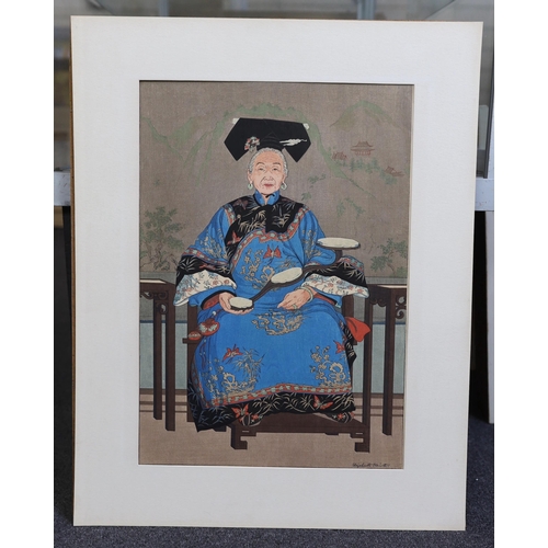 325 - Elizabeth Keith (British, 1856-1957) 'Manchu Lady of the Last Dynasty - Peking'woodblock printsigned... 