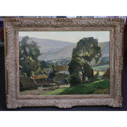 336 - Edwin Byatt (English, 1888-1948) 'Saddlescombe Farm, Sussex'oil on canvassigned60 x 85cm... 