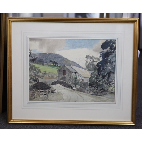 340 - Charles Knight (British, 1901-1990) 'Plas-y-Eglwyseg, North Wales'watercoloursigned and dated 1926, ... 