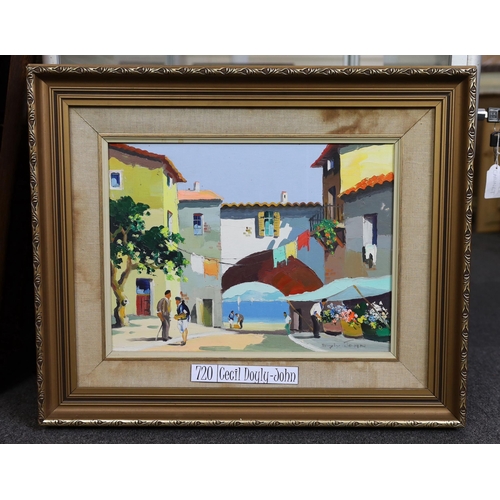 357 - § § Cecil Rochfort D'Oyly John (English, 1906-1993) 'Mediterranean flower market'oil on boardsigned2... 