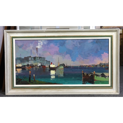 359 - § § Cecil Rochfort D'Oyly John (English, 1906-1993) 'Shoreham Harbour, Sussex'oil on canvassigned35 ... 